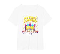 My First Concert was Epic Kids Music Festival Memory T-Shirt, Women's Plus, White, 1X