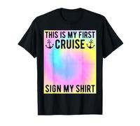 My First Cruise Sign My Shirt Kids Tie Dye First Time Cruise T-Shirt