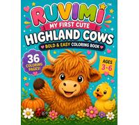 My First Cute Highland Cows: Bold & Easy Coloring Book for Kids Ages 3-6 (RUVIMI My First Coloring Books)