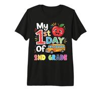 My First Day of 2nd Grade Second Grade School Bus Apple Premium T-Shirt