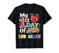 My First Day of 2nd Grade Second Grade School Bus Apple T-Shirt