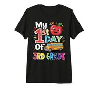 My First Day of 3rd Grade Funny Third Grade School Bus Apple Premium T-Shirt