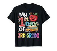 My First Day of 3rd Grade Funny Third Grade School Bus Apple T-Shirt