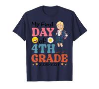 My First Day of 4th Grade 2026 2027 Back to School Girls T-Shirt