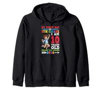 My First Day Of 5Th Grade 10 Years Old Ready To Learn 2026 Zip Hoodie