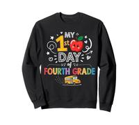 My First Day of Fourth 4th Grade School Bus Kids Girls Boys Sweatshirt