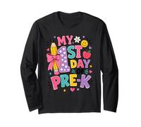 My First Day of Pre Kindergarten Coquette Bow Long Sleeve T-Shirt
