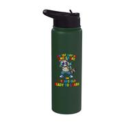 My First Day of Second Grade Funny Raccoon Back to School Stainless Steel Insulated Water Bottle