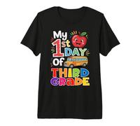 My First Day of Third Grade School Bus Apple Back to School Premium T-Shirt