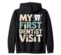 My First Dentist Visit Kids Toothbrush Smile Zip Hoodie