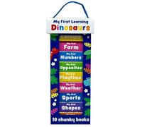 My First Dinosaur Learning Library - 10 Chunky Mini Board Books for Babies & Toddlers | Colours, Numbers, Shapes, Opposites, Farm, Weather & Playtime