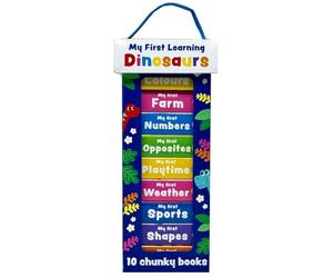 My First Dinosaur Learning Library - 10 Chunky Mini Board Books for Babies & Toddlers | Colours, Numbers, Shapes, Opposites, Farm, Weather & Playtime