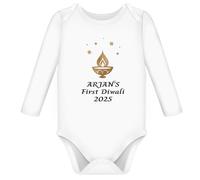 My First Diwali Baby Outfit Clothes For Boys Girls Gifts Ideas Friends Indian Happy 1st Personalised Baby Clothing Newborn Kids Presents (Long Sleeve, 12-18 Months)