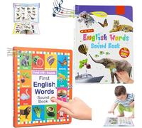 My First English Sound Toy,470+ Words,21 Themes,Press Alphabet Sound Book,Talking Early Interactive Audio Sound Books,English Words Speaking Book for 2-9 Years Old Vocabulary Speech Learning (A+B)