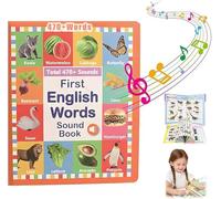 My First English Sound Toy, Interactive Learning Book, 470+ Words, 21 Themes, Fun Word Game, English Learning Talking Book, Educational toys for 1-6 year olds (A)