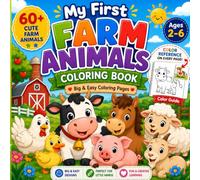 My First Farm Animals Coloring Book: Cute & Simple Farm Animals with a Color Reference on Every Page : A Fun Coloring Book for Kids Ages 2-6