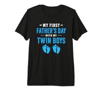 My First Father's Day Twin Boys Dad Premium T-Shirt
