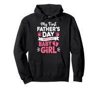 My First Fathers Day With Baby Girl Funny First Time Dad Pullover Hoodie