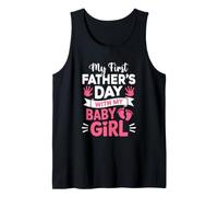My First Fathers Day with Baby Girl Funny First Time Dad Tank Top