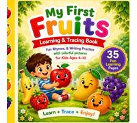 My First Fruits Learning & Tracing Book for Kids Ages 4-10, Fun Rhymes, & Writing Practice with colorful Cute Pictures: Early Learning Fruits Book for Kids Ages 4-10,Tracing Words & Writing Practice