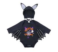 My First Halloween Bat Romper Bodysuit + Hat Outfits, Baby Ghost Costume Black Jumpsuit Halloween Costumes For Baby Girls Unisex Infant Ear Hoodie Romper Playsuit Boy Clothes 0-3 Months |