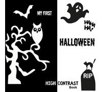 My First Halloween High Contrast Book: Black and White cards for Newborn Childs. Great idea for birthday gift. Cute lovely ilustrations inside. Helps ... home. Visual Stimulation Babies simple