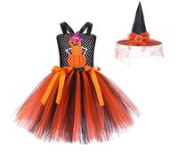 My First Halloween Outfit Black Dress For Kids Witch Hat And Cape Christmas Fancy Outfits Wicked Of The West Costume Twin Baby Clothes Ghost for Party Kids Spooky (Orange-3,10-12 Years)