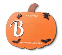My First Halloween Sign, 8.5" DIY Baby's First Halloween Footprints Craft, Baby's First Halloween Craft, Babies Boo Basket Stuffers, Newborn Name Sign Photo Prop (Pumpkin Sign)
