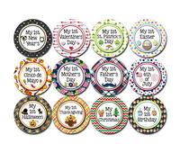 My First Holiday Baby Stickers Milestone Christmas, Birthday, Halloween, Easter, Thanksgiving Baby Sticker Chalkboard (Holiday 2)