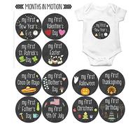 My First Holiday Baby Stickers Milestone Christmas, Birthday, Halloween, Easter, Thanksgiving Baby Sticker Chalkboard by Months In Motion