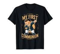 My First Holy Communion for Boys Cute Catholic Christian Value Graphic T-Shirt, Men, Black, S