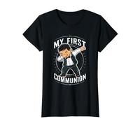 My First Holy Communion for Boys Cute Catholic Christian Value Graphic T-Shirt, Women, Black, S