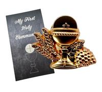 My First Holy Communion Metal Chalice Pin Set with Holy Card