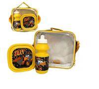 My First JCB Kids Lunch Bag Sandwich Box and Bottle Set, 3 Pieces Set