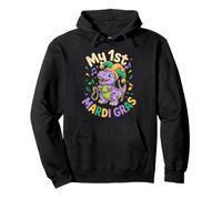 My First Mardi Gras Cute Dino Jester in Hat Pullover Hoodie