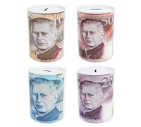 My First Million Money Tin - King Charles Design - 15cm x 10cm, Savings, Coin Box, Novelty Item For Saving Birthday Money, Cash Coin Box, Tinplate, Pound Sterling