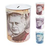 My First Million Money Tin - King Charles Design - 21.5cm x 15.5cm, Savings, Coin Box, Novelty Item For Saving Birthday Money, Cash Coin Box Tin, Tinplate, Pound Sterling (L)