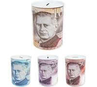 My First Million Money Tin - King Charles Design - 21.5cm x 15.5cm, Savings, Coin Box, Novelty Item For Saving Birthday Money, Cash Coin Box Tin, Tinplate, Pound Sterling (M)