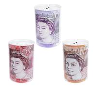 My First Million Money Tin - Queen Elizabeth Design - 15m x 10cm, Savings, Coin Box, Novelty Item For Saving Birthday Money, Cash Coin Box Tin, Tinplate, Pound Sterling