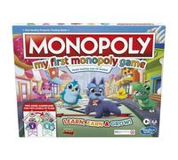 My First Monopoly Game, Board Game for Kids Ages 4+, 2-Sided Gameboard, Playful Teaching Tools for Families