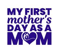 My First Mother Day as a mom Mother Day Wall Decals Paster Paper 49.2x59.2cm Self Adhesive DarkBlue