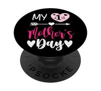 My First Mothers Day Outfit Mommy 1st Time Mom Happy Mother PopSockets Adhesive PopGrip
