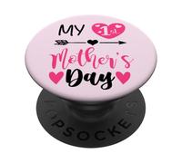 My First Mothers Day Outfit Mommy 1st Time Mom Happy Mother PopSockets Adhesive PopGrip