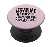My First Mother's Day Powered By Love & Chaos - Mama PopSockets Adhesive PopGrip
