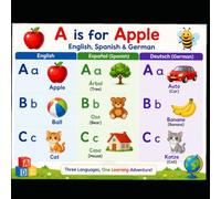My First Multilingual Alphabet Book: Learn A to Z Letters, First Words, and Colorful Pictures in Three Languages for Toddlers & Preschoolers
