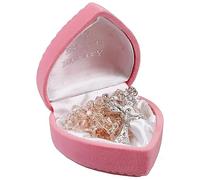 My First Pink or Blue Glass Rosary Beads in a Matching Heart Box with How to Prayer The Rosary Card (Pink)
