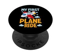 My First Plane Ride Airplane Flight Graphic Kids Men Women PopSockets Adhesive PopGrip