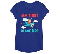 My First Plane Ride Airplane Toddler T-Shirt, Girls, Royal Blue, Medium