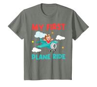 My First Plane Ride Airplane Toddler T-Shirt, Youth, Olive Heather, 3T
