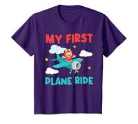 My First Plane Ride Airplane Toddler T-Shirt, Youth, Purple, X-Small